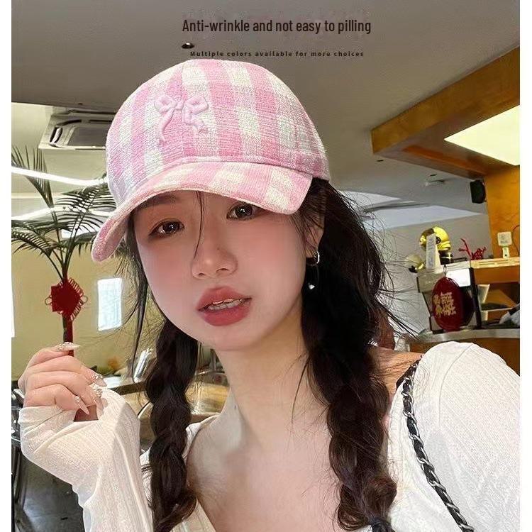 2024 Женская бейсболка с корейской 3D вышивкой: Повседневный дизайн солнцезащитного козырька Duckbill для более стройного образа