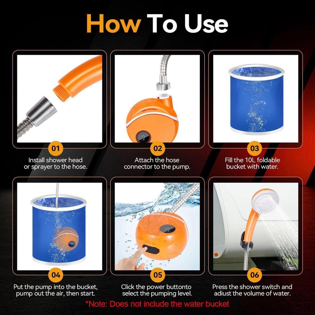 Electric Shower Head Outdoor Shower Head Electric Shower Head Car Travel Portable Handheld Shower Head For Students