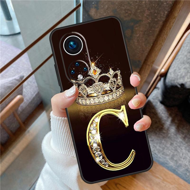 Чехол с золотым мраморным монограммой буквы для Honor Magic 5 Pro 50 70 90 Lite X6 X7 X8 X9 8X 9X Honor X7a X6a X8a X9a X9b
