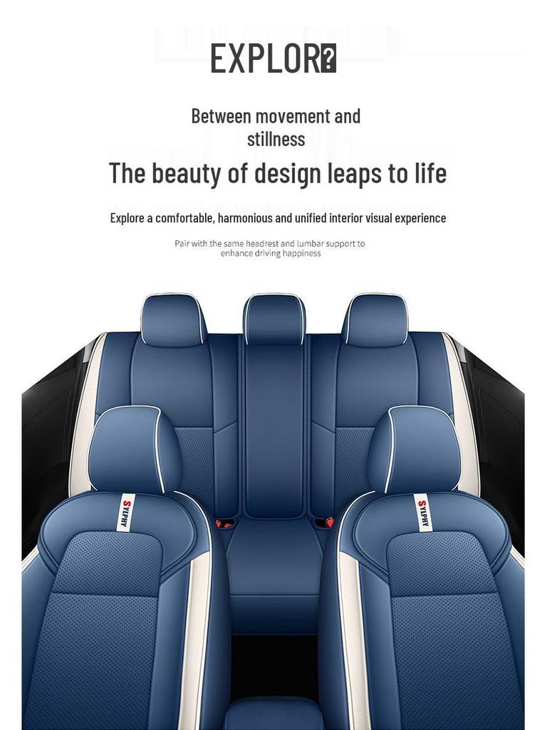 Sylphy 5-Seater Leather Seat Cover: All-Season Full Surround Cushion
