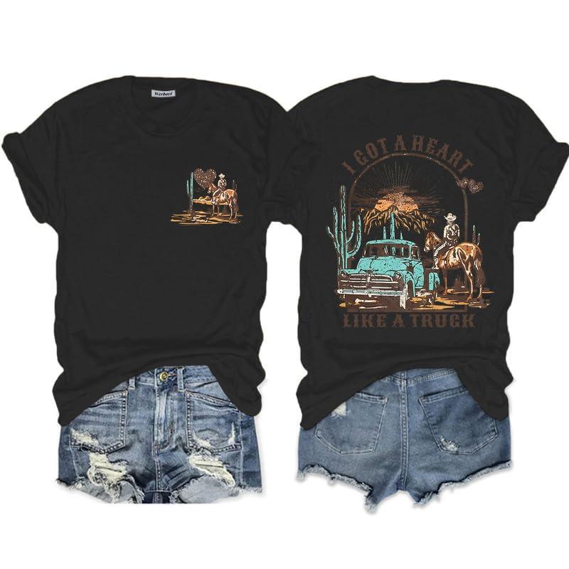 New Women's Clothing, Fashion Crew Neck, Digital Printed Western Style Short Sleeve T-Shirt