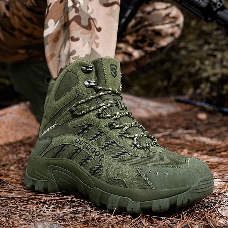 Осенняя спортивная обувь для мужчин с высоким верхом, противоскользящие, походные, спортивные, на толстой подошве, для активного отдыха в пустыне, тактические ботинки для мужчин