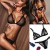 Women Embroidered Applique Sexy Lingerie Underwear Plus Size Bra Thong Set S-3XL