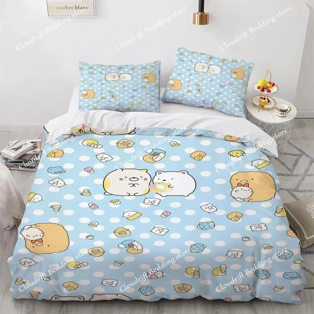 Японский мультфильм Sumikko Gurashi Аниме Постельное белье Каваий Милый Sumikkogurashis Пододеяльник Покрывало Наволочка Квин Кинг