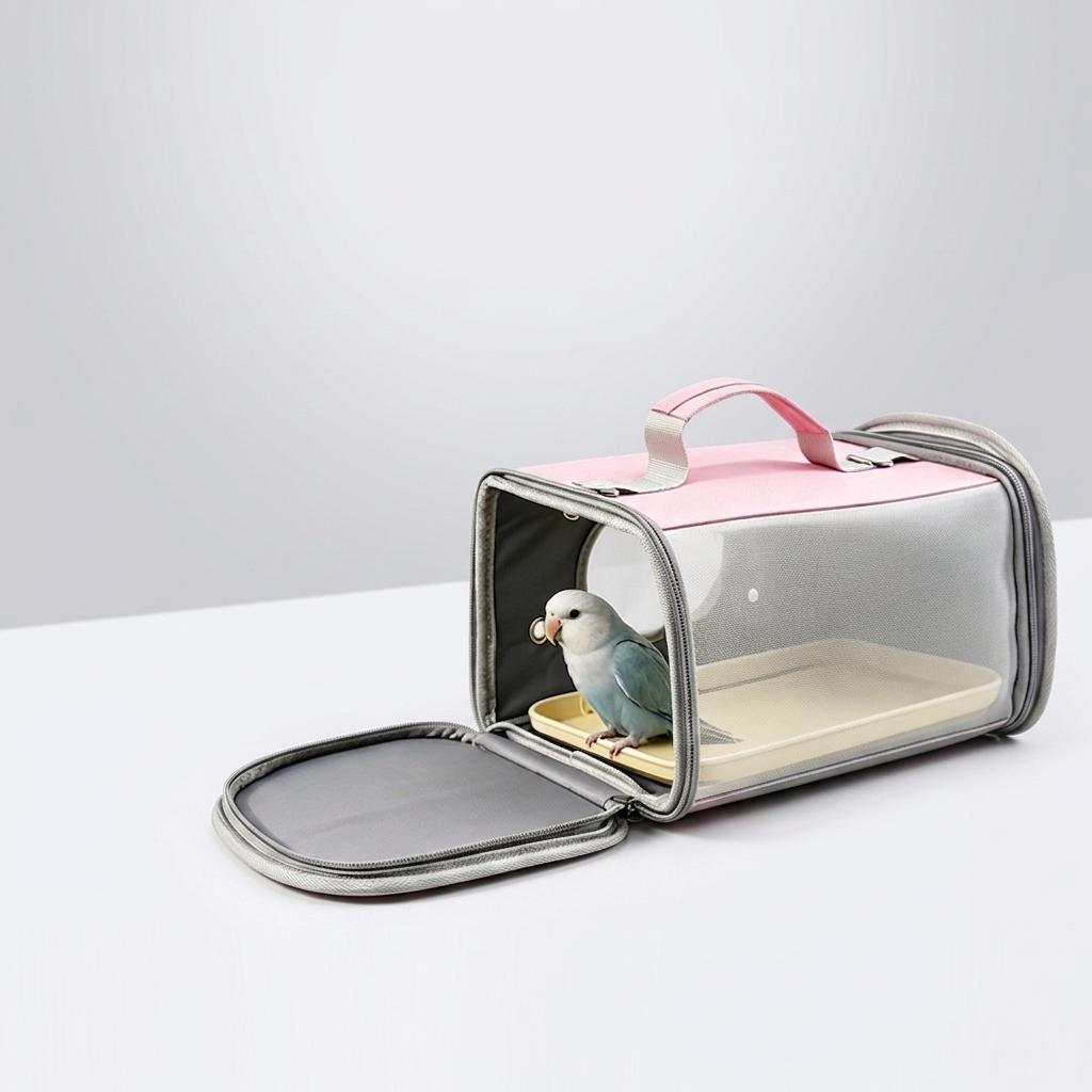 Portable Breathable Fashion Crossbody Outdoor Modern Nylon Push-Up Parrot Carrier Bag for Walking Birds Cockatiels Lovebirds