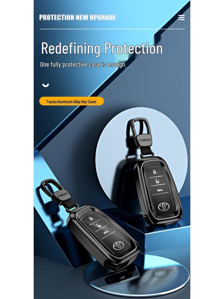Футляр для ключа Toyota: Подходит для Highlander, RAV4, Crown, CHR, Venza, Prado, Camry - Полный чехол-обертка
