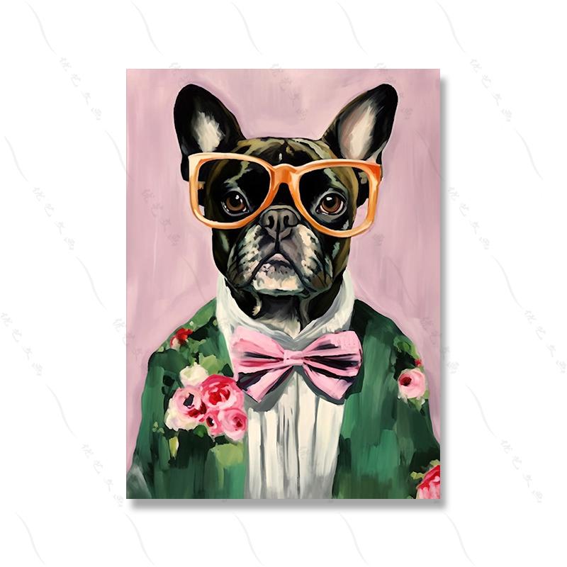 Fashion Animal Tyrannosaurus Fashion Funny Poster Print Club Wall Art Canvas Zebra Illustrated Living Home Painting Home Decor