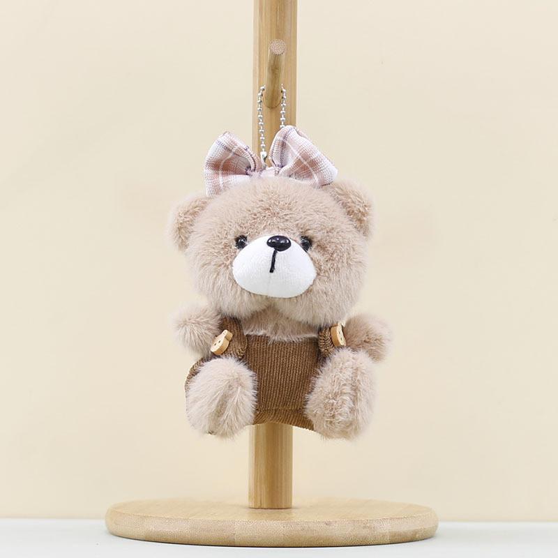 Bear Cartoon Adorable Plush Keychain With Pp Cotton Filling For Bag Decor