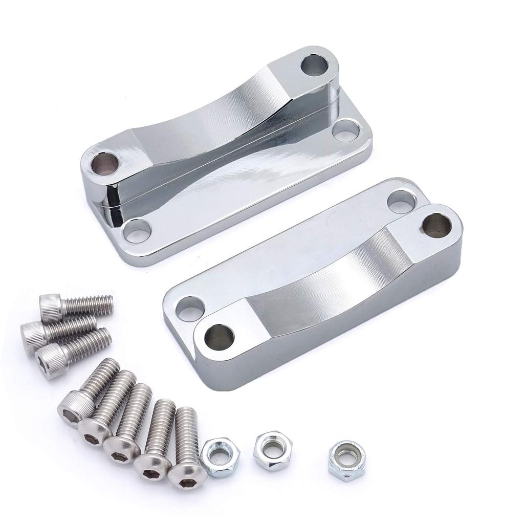 Wsays Touring Front Fender Riser Relocator Spacer Kit 20mm Lift Adapter Chrome for Harley