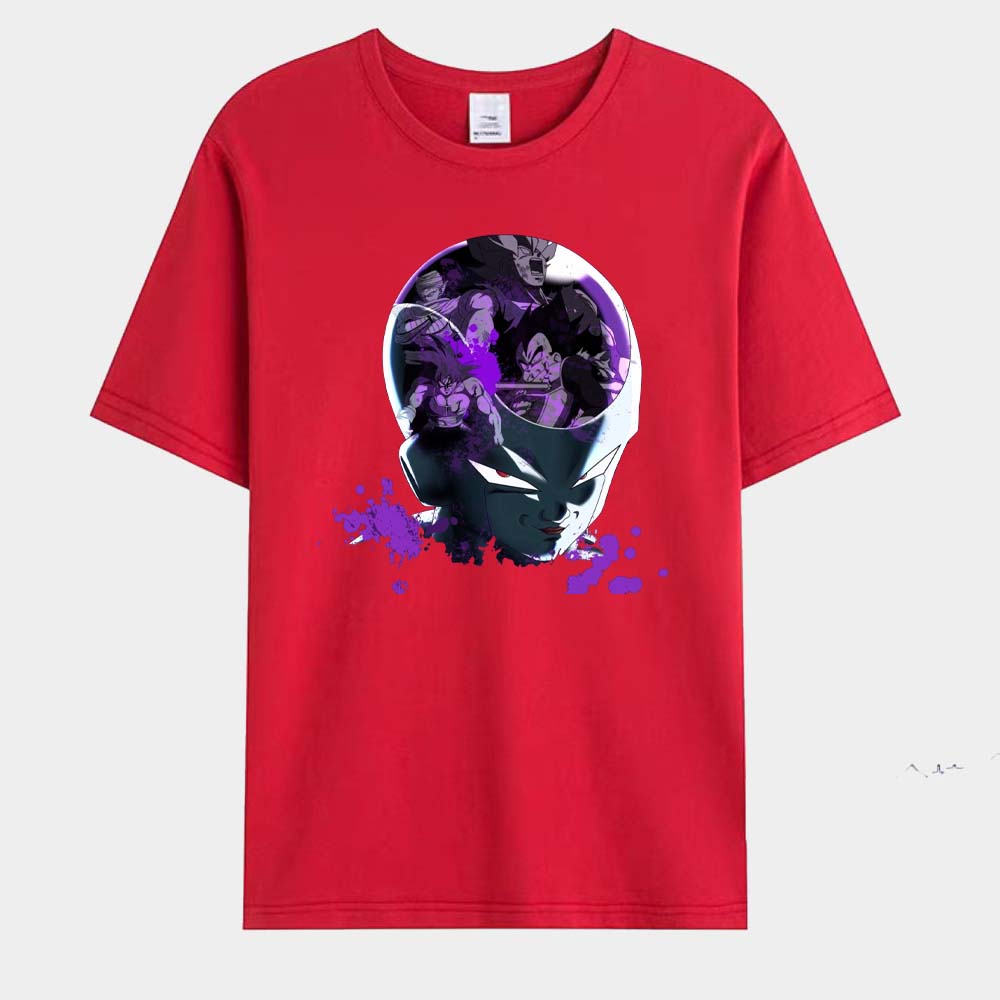 Japanese Anime Frieza Printed Men's T-Shirt Goku Short Sleeves CosplayT-Shirt Summer Casual Tees Streetwear O-neck Men's Tops