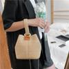 Woven Handbag New Chain Single Shoulder Crossbody Bag Fashionable Bucket Bag Straw Woven Bag Large Capacity