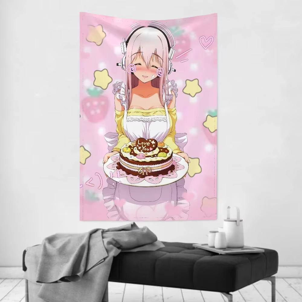 Чернила Эстетика Моэ Комната Гобелен Тема Super Sonico Кавайная Спальня Общежитие Декор