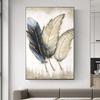 Абстрактное искусство с золотыми перьями, холст, живопись, современные постеры и принты, настенные панно для гостиной, дома, без рамки