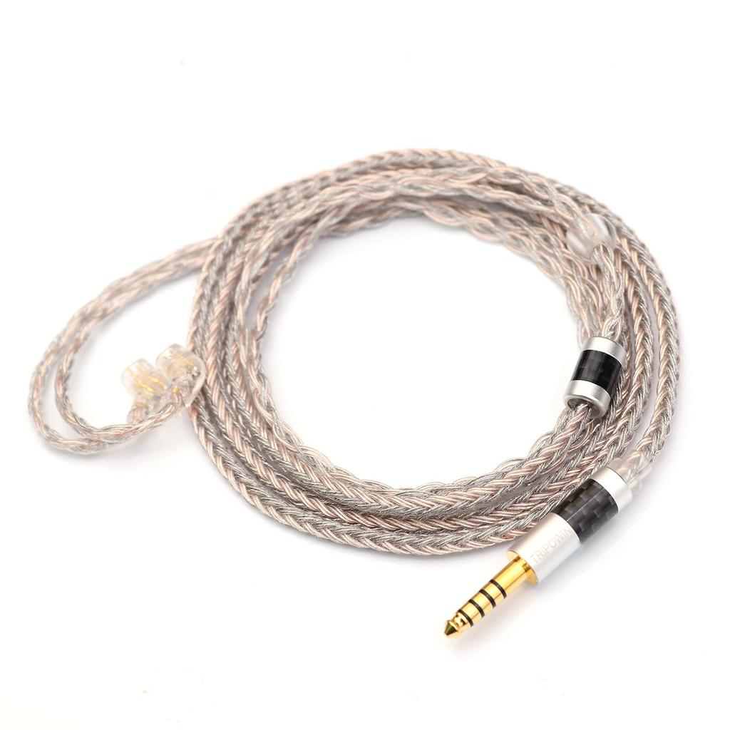 TRIPOWIN Jelly Upgrade HiFi Кабель для наушников OCC Кабель из медной проволоки с графитом OCC Кабель Смешанное плетение 21-жильный - Посеребренный + & + (Разъем QDC, 4,4 мм)
