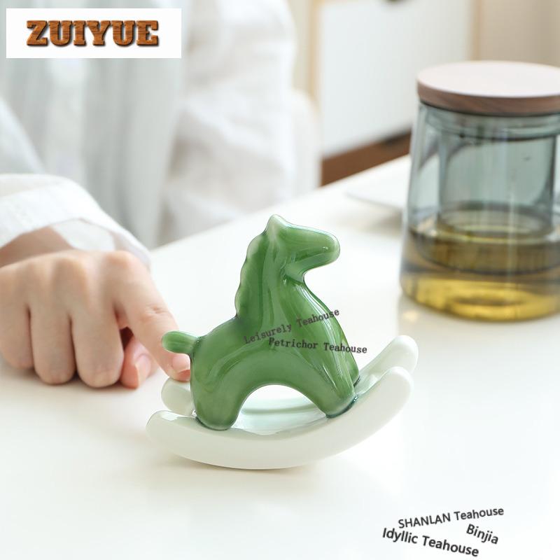 Современный Минималистичный Керамический Лошадка-качалка Чайный Питомец Винтажная Счастливая Модель Чайная Фигурка Игрушки для Игры Чайная Статуэтка Орнаменты Принадлежности Поделки