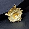 Gold Silver Tiger Brooches Rhinestone Animal Badge Fashion Tiger Head Pin  Jewelry Gift
