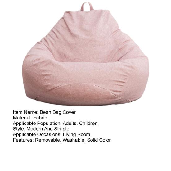 Bean Bag Cover No Filler Removable Bean Bag Chair Cover Washable Solid Color Sofa Cover for Bedroom Living Room Beanbag Chair