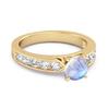 Moonstone Round Solitaire Statement Ring -925 Sterling Silver Gold Vermeil