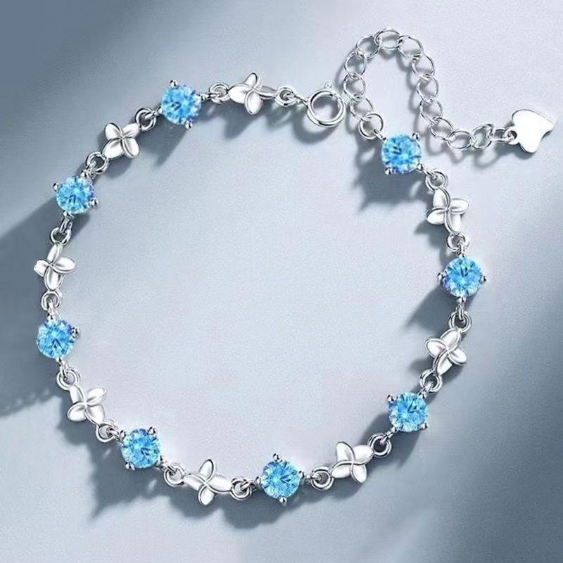 Women S Four Leaf Clover Bracelet Zircon Inlaid Fashion Jewelry Gift For Girlfriend