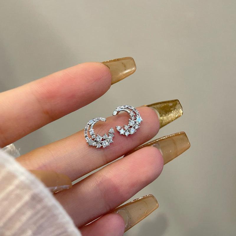 Серьги Starry Star Moon, супер фея, темперамент, серьги Flash Diamond Commuter Temperament, новые трендовые