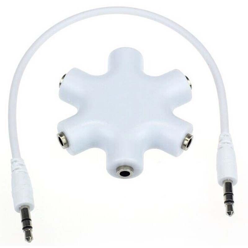3.5mm Earphone Headphone Audio Splitter 1 Male To 2 3 4 5 Female Port Cables