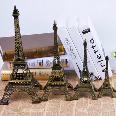 8-13см Бронзовая Парижская башня Металлические поделки Фигурка Статуэтка Модель Домашний декор Сувенир Модель детские Игрушки для детей
