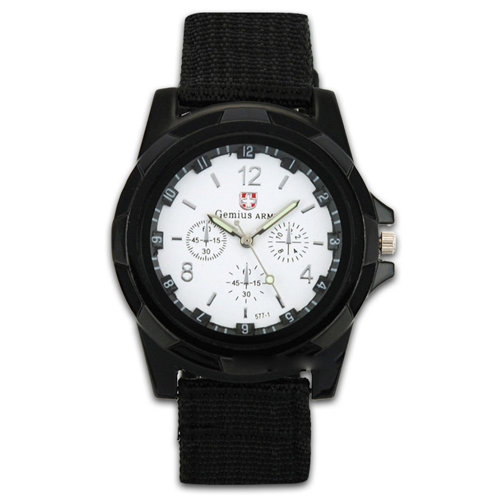 Men Quartz Watch Nylon Watches Canvas Strap Casual Sports Wristwatch