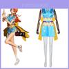 Косплей костюм Нами из One Piece. Яркое платье без рукавов для Хэллоуина. Для фанатов аниме.