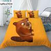 Cartoon Beaver Duvet Cover King Queen Funny Lovely Animal Bedding Set Kids Girls Wildlife Polyester Comforter Cover Pillowcase