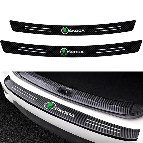 CGO1 Car Emblem Door Sill Protector Sticker Rear Trunk Film Accessories For Skoda Kodiaq Octavia Enyaq Kamiq Scala Rapid Superb MK2 3