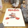 Hilda Poster Flannel Printed Carpet, Home Sofa Decoration for Living Room & Bedroom, Non‑Slip Play Flannel Floor Mat for Game Room