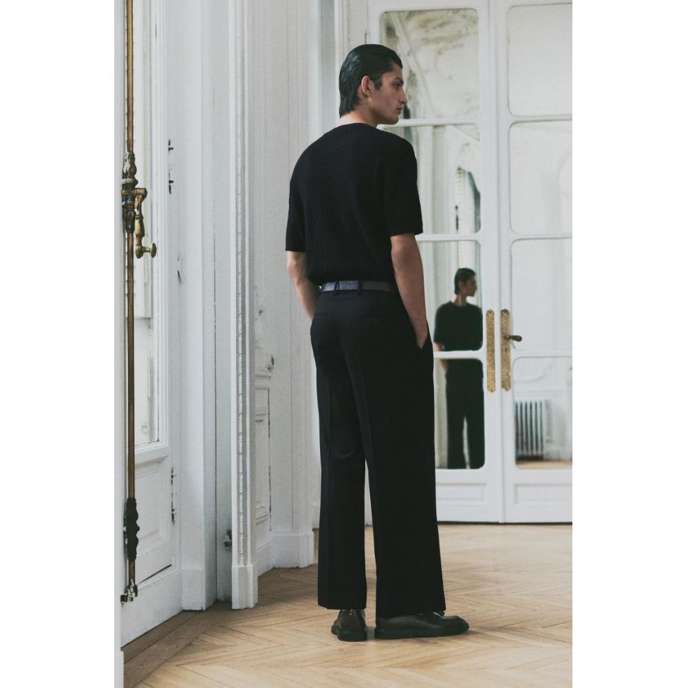 Футболка HM Regular Fit Textured Knit, черная