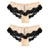 2 шт. женские сексуальные кружевные лоскутные прозрачные эластичные трусы с бантом и низкой талией, трусики