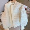 Womens Winter Baseball Jacket Short Quilted Coat Padded Outerwear Warm Flight Style Fashion Casual Wear