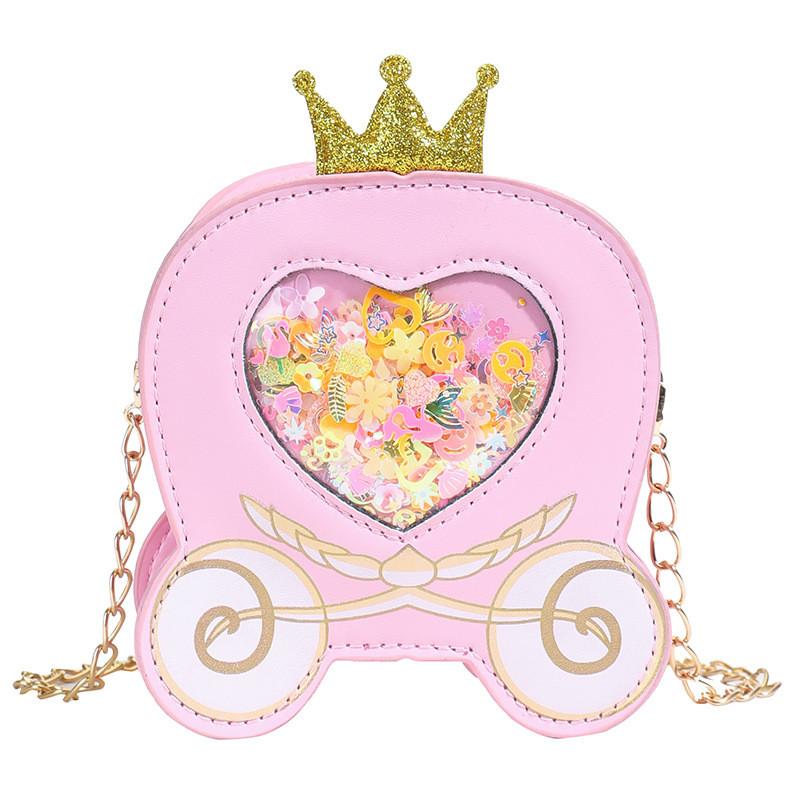 Милая детская сумка через плечо «Корона принцессы» с пайетками для девочки для повседневного использования