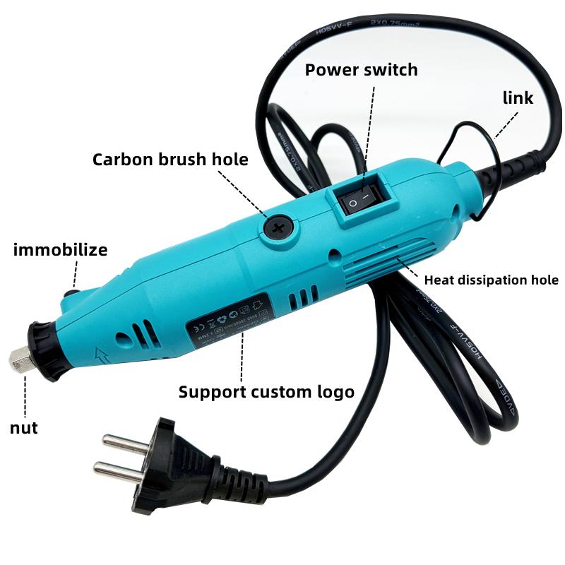 130W Electric DIY Variable Speed Grinder Multi-Function Rotary Hand-held Cutting Machine for Wood Drilling Rust Removal