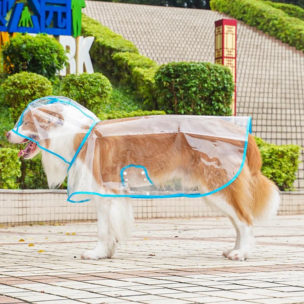 Transparent Waterproof Pet Raincoat Transparent Dog Raincoat Waterproof And Windproof Pet Clothing Large Dog Pet Dog Dog Costume