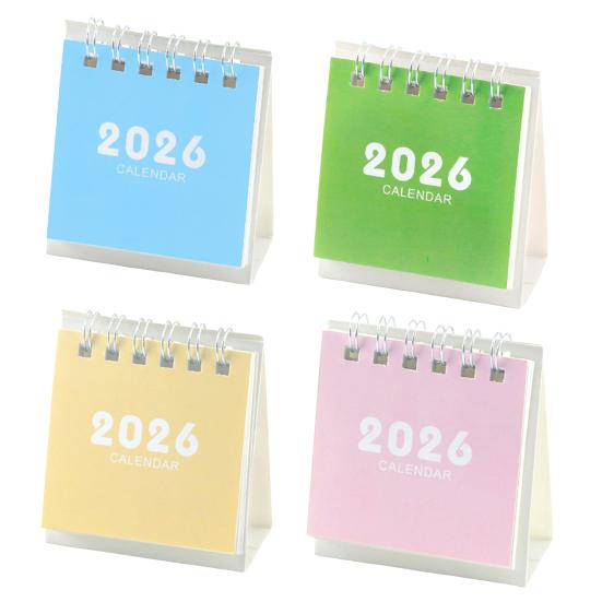2026 Mini Desktop Calendar Cute Cartoon Desk Planner with Spiral Binding Small Planning Notebook