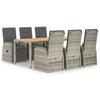 VidaXL Garden Dining Set and Cushions 7 Pcs Grey Rattan, Dining Set, Dining Set 3157595