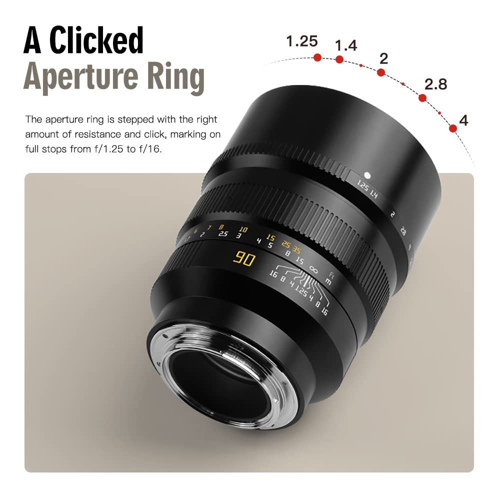 TTArtisan 90mm Full Frame Camera Lens Compatible with Sony A9 A7 A7C A7II A7III A7R A7RII A7RIII A7RIV A7S A7SII A7SIII F1.25 E-Mount