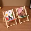 Foldable Wooden Beach Chair Phone Holder: Creative, Lazy Person Photo Stand & Desktop Ornament