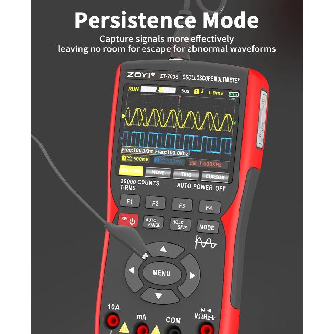 ZOYI ZT-703S Upgrade 50MHz Handheld Digital Oscilloscope Multimeter Signal Generator 3 in 1 Dual Channel Automotive Tools