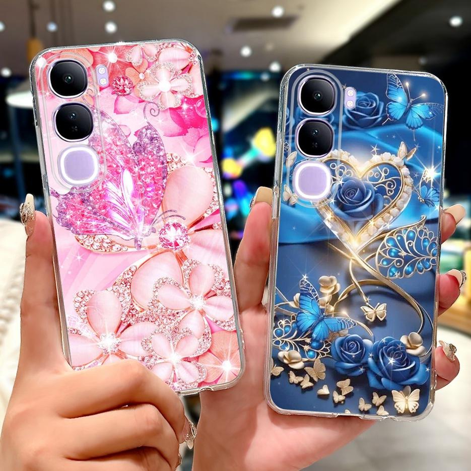For Vivo Y200 5G Case Vivo V40 Lite Beautiful Butterfly Painted Cover Soft Slim Phone Case For Vivo Y300 Y 200 V40Lite 5G Bumper