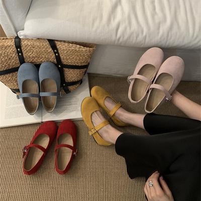 Туфли Мэри Джейн 2025 весна и осень французские ретро одинарные туфли с ремешком и мелким вырезом маленькие кожаные туфли женские