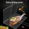 Сетка для гриля и зажим для рыбы из нержавеющей стали — прочная, безопасная и утолщенная сетка для жареной рыбы, лука-порея и грибов эноки.