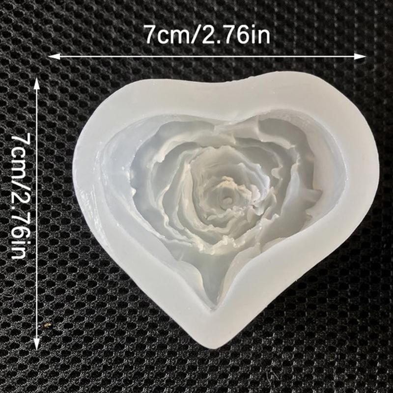 Rose Mold Diy Heart Shaped Roses Aromatherapy Candle Epoxy Resin Plaster Mould Soap Silicone Molds Party Festivals Gift Decor