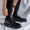 Британские кожаные туфли мужские офисные повседневные туфли из лакированной кожи на высокой платформе мужские туфли Harajuku корейская уличная винтажная свадебная обувь