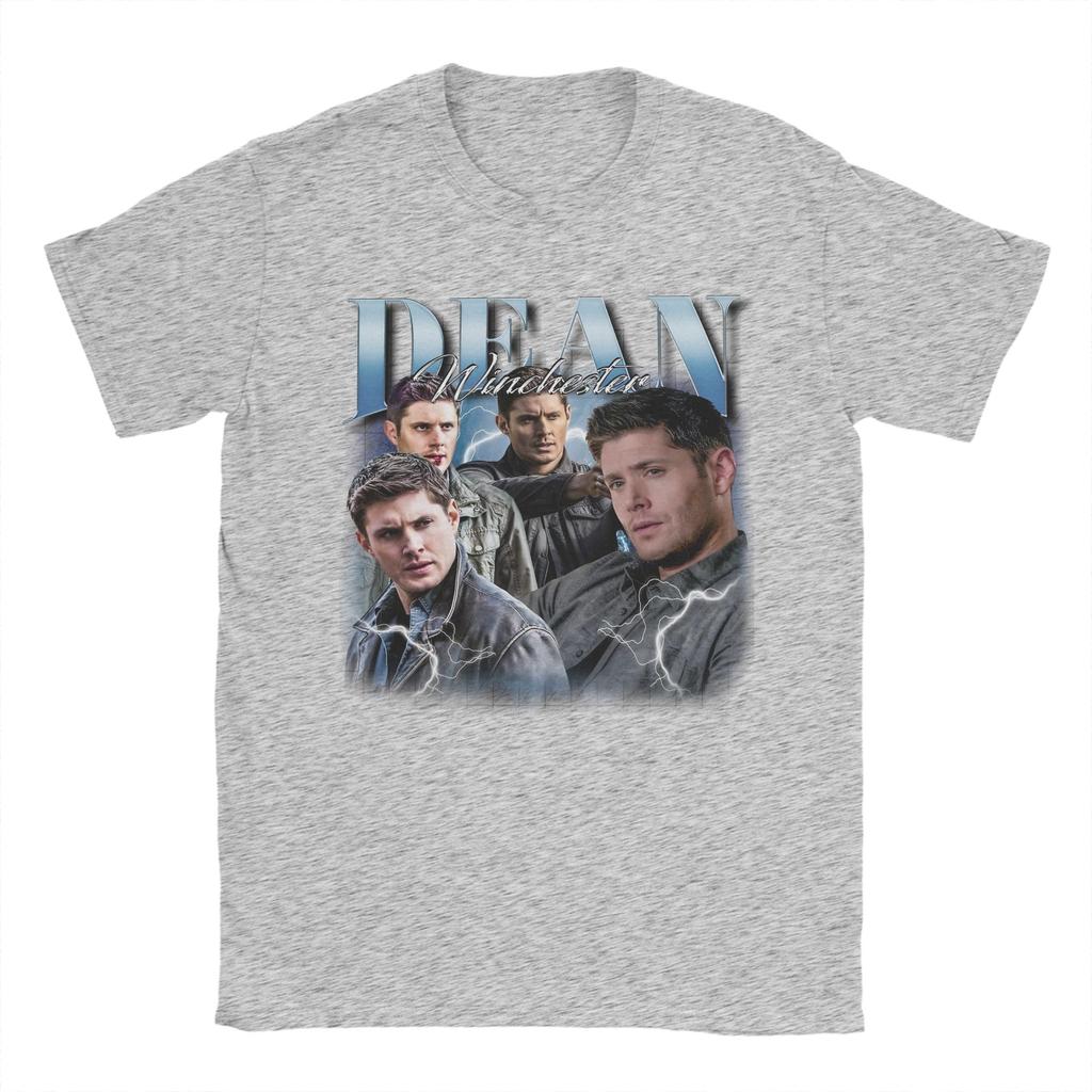 Новинка Винтаж Dean Winchester Сверхъестественное Футболки для Мужчин Хлопковые Футболки с Коротким Рукавом Идея для Подарка Одежда