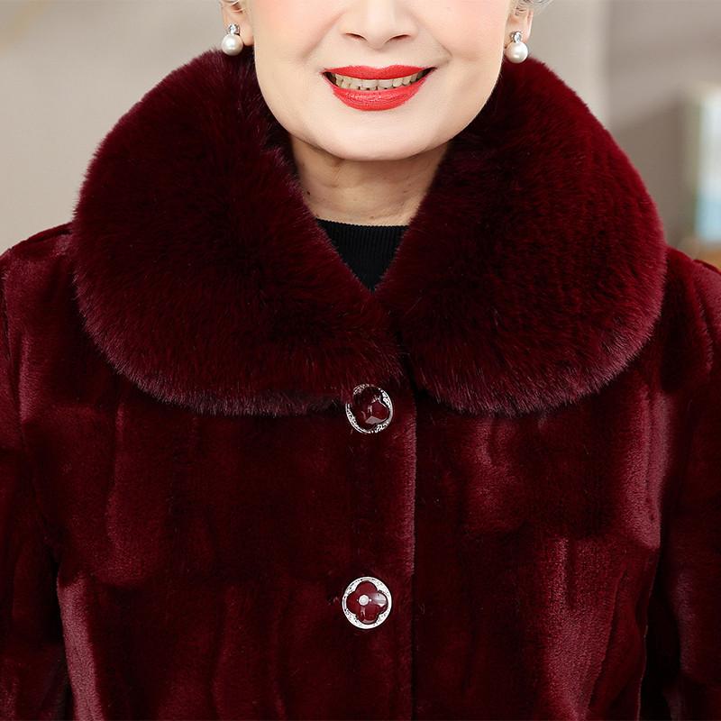 Женское зимнее пальто - плюс бархат, утолщенное, элегантный китайский стиль для людей среднего и пожилого возраста