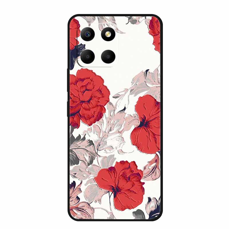 3D Тисненый Чехол Для Honor Play 9A 2024 X5b Plus X8C X6C 4G Чехол Для Телефона 9 A X 8 6 C Coque Цветы Черный Силикон Мягкая Задняя Крышка